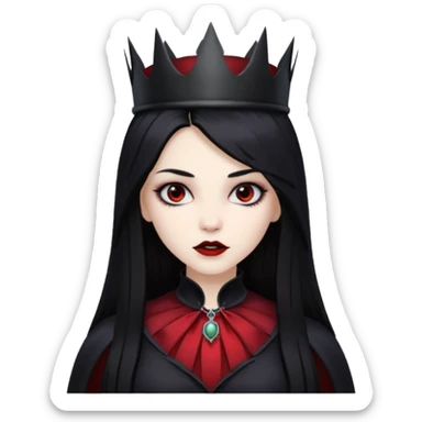 vampire girl with black crown sticker