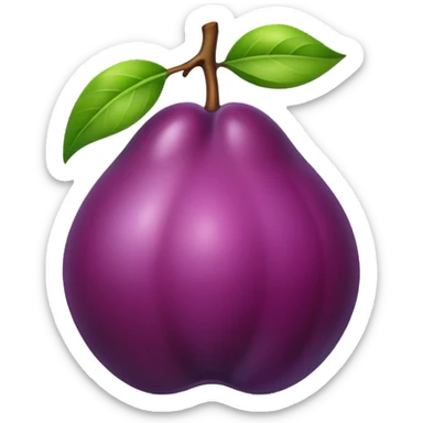 single plum fruit, shiny sticker
