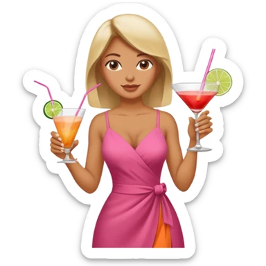 strong lean woman drinking a cocktail sticker