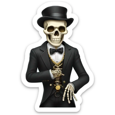 Filthy rich skeleton  sticker