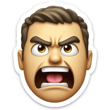 angry face with tongue sticking out  sticker