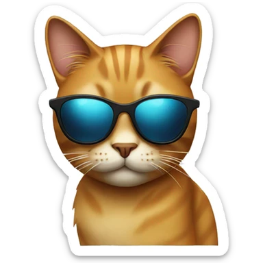 Cat with sunglasses sticker