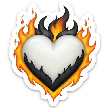 ❤️‍🔥 .. make the red heart white and flame to black sticker