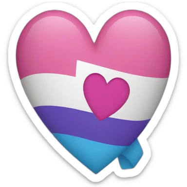 Bi flag with a heart sticker