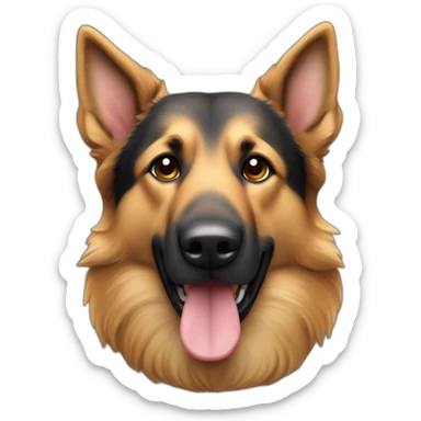 Berger allemand poil long noir avec une oreille qui tombe  sticker