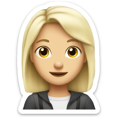 A white blond girl on a plane sticker