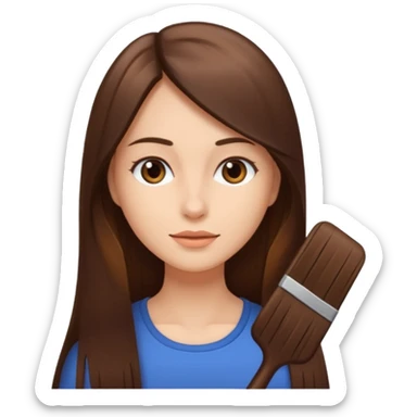 mujer alisando su cabello sticker