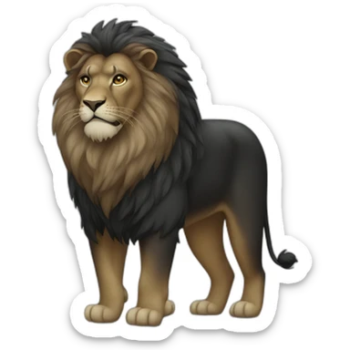 Fat black lion sticker