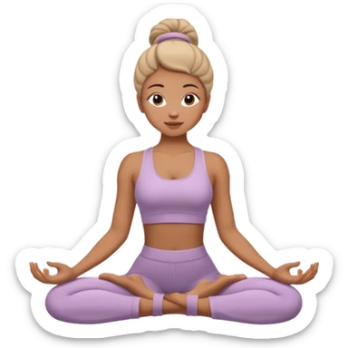 A cozy girl doing yoga sticker