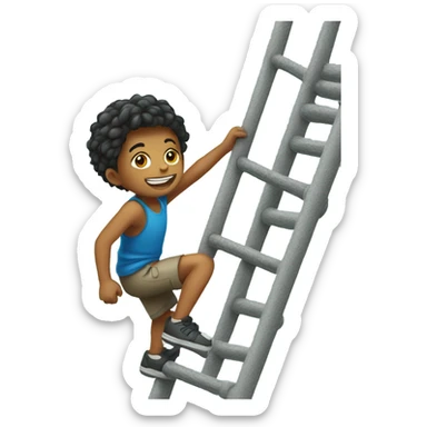 a child climbs  sticker