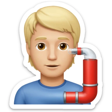 Hombre Rubio conectando un tubo sticker