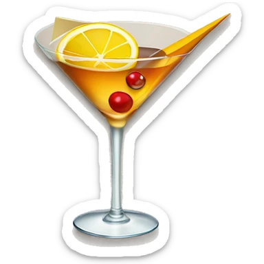 Paperplane cocktail in a cocktail glass sticker