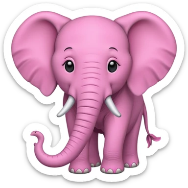 une éléphant rose amoureux sticker