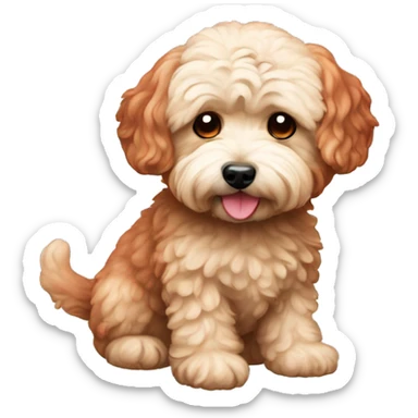 Dog maltipoo in red color sticker