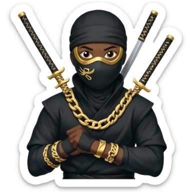 Una persona así Ninja pero que esté así como mala pero que sea mala y ya rapera O sea que allá que la foto digo que el emoji sea un Ninja Ninja Ninja sosteniendo una arma sticker