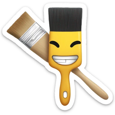 Paint brush smiling with a joint sticker