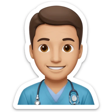 men doctor with scrub sticker