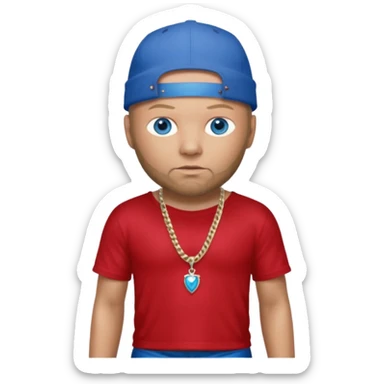 Fred Durst with metallic red pants, shirtless with necklace, blue eyes, dark blonde hair sticker