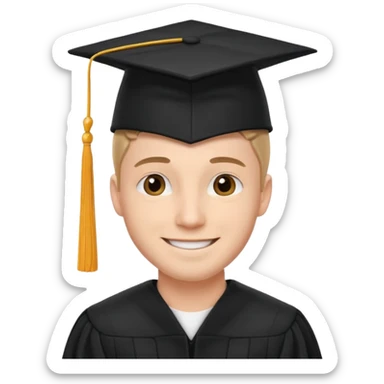 male university graduate sticker