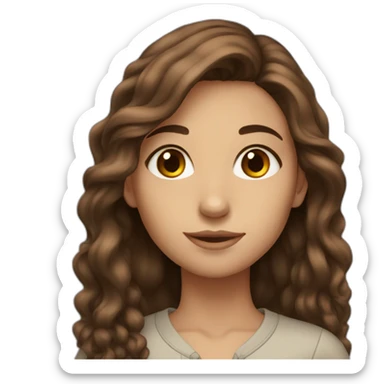 Tall girl with Brown long Hair and Brown eyes sticker