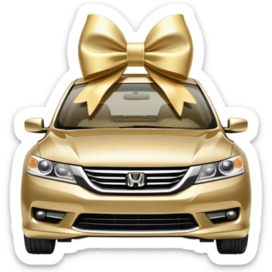 a gold 2014 honda accord but make it cute with a white bow on the top sticker