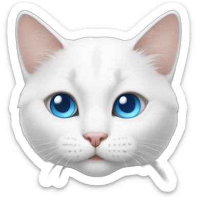 white cat blue eyes sticker