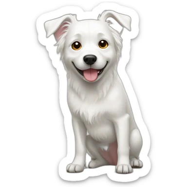 white dog sticker