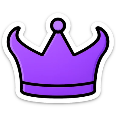 Enhance the gradient on the crown to be more dramatic and pronounced, emphasizing a round and dimensional look in the color outline icon style with no background. sticker