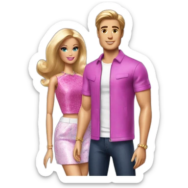 Ken et barbie sticker