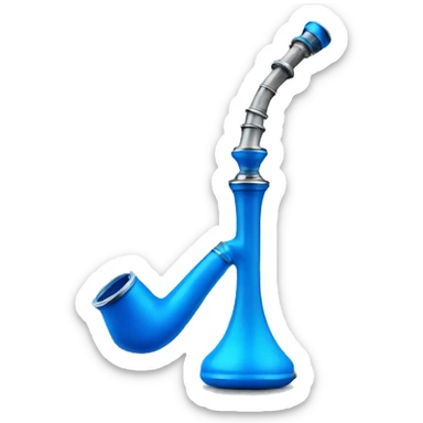 A blue hookah pipe that is used for shisha sticker