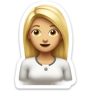 Blonde girl shoulder shrug  sticker