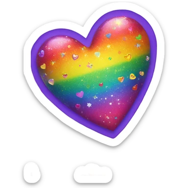 Lisa Frank, rainbow heart sticker