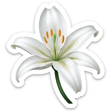 A cute gorgeous beautiful shiny glittery shimmering soft smooth hyperrealistic white Lily flower Corolla blossom bloom (without the stem) sticker