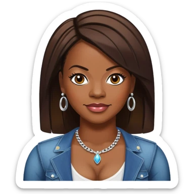 Kandi Burruss with dark brown hair sticker