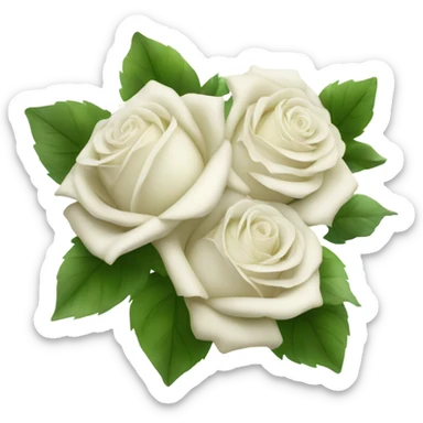 white bouquet of roses  sticker
