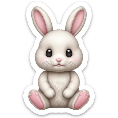 Cute bunny teddy sticker