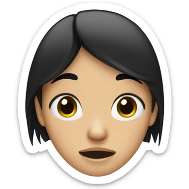 Girl with black hair crying  sticker