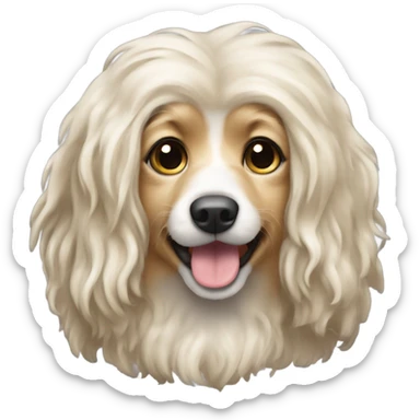 Creamy  longhaired  duchhund  sticker