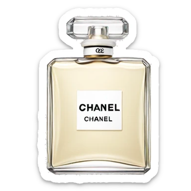 White Chanel perfume sticker