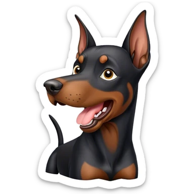 un doberman ladrando sticker