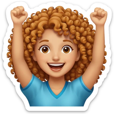 Curly girl cheering  sticker