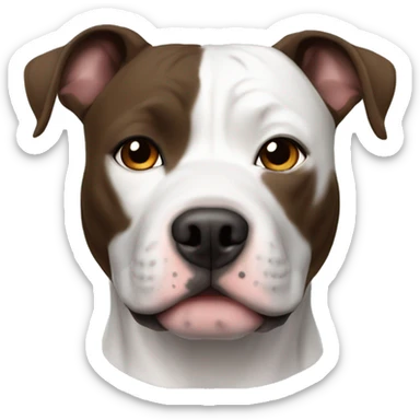 American Staffordshire Terrier, male, black & white, brown eyes sticker