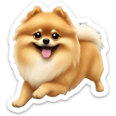 Pomeranian on treadmill  sticker