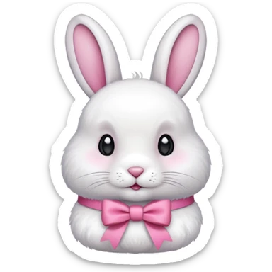conejo con lazo rosa sticker