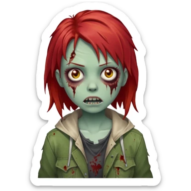 garota zumbi com o cabelo vermelho sticker