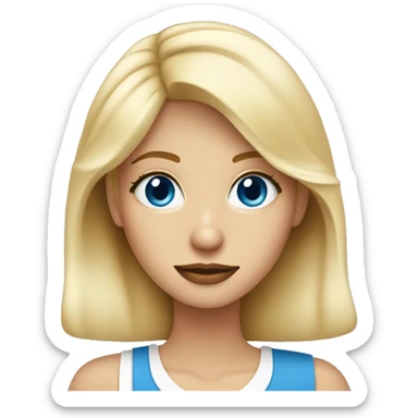 Fille blonde au yeux bleu avec un café à la main  sticker