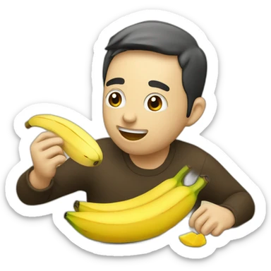Mono comiendo un plátano sticker