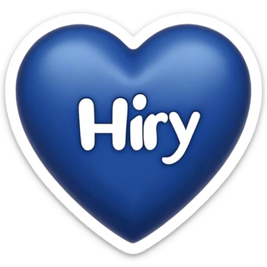 Dark blue heart with the words Hi Ry in the middle  sticker