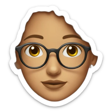 girl-with-glasses-and-colored-paperclips-as-earrings sticker