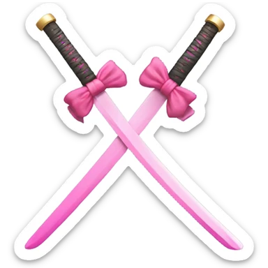 Pink katana with a bow sticker